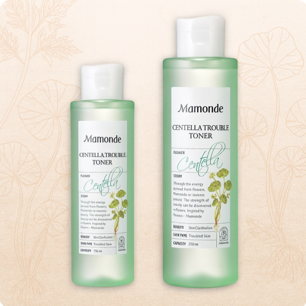 New Lot 2pc MAMONDE Centella Trouble Toner Vegan 250ml 8.45 oz + 150ml 5.07 oz